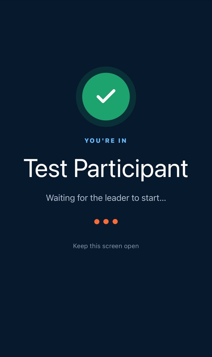Participant waiting screen from a Bradshaw Logic classroom game